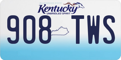 KY license plate 908TWS