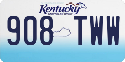 KY license plate 908TWW