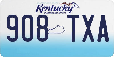 KY license plate 908TXA