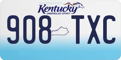 KY license plate 908TXC