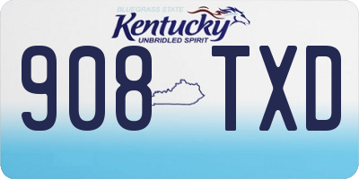 KY license plate 908TXD