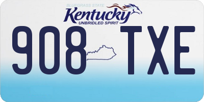 KY license plate 908TXE