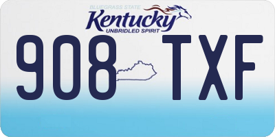 KY license plate 908TXF