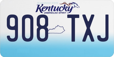 KY license plate 908TXJ