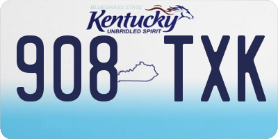 KY license plate 908TXK