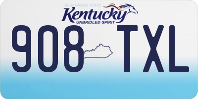 KY license plate 908TXL