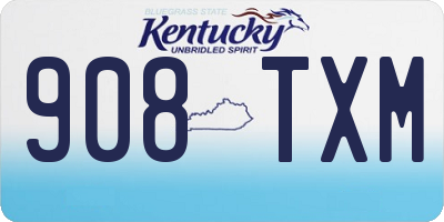 KY license plate 908TXM
