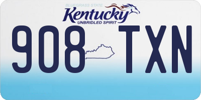 KY license plate 908TXN