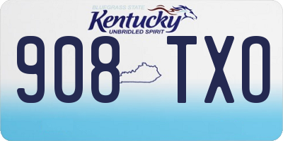 KY license plate 908TXO