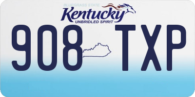 KY license plate 908TXP