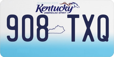 KY license plate 908TXQ