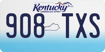 KY license plate 908TXS