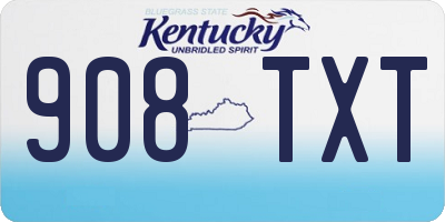 KY license plate 908TXT
