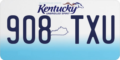 KY license plate 908TXU