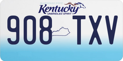 KY license plate 908TXV