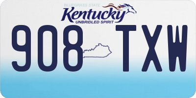KY license plate 908TXW