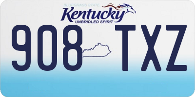 KY license plate 908TXZ