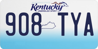 KY license plate 908TYA