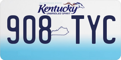 KY license plate 908TYC