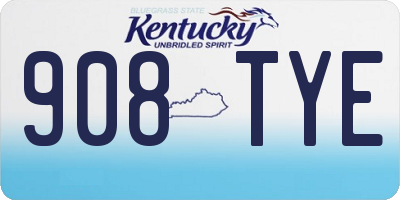 KY license plate 908TYE