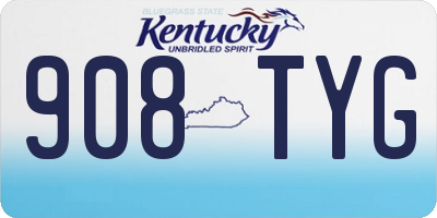 KY license plate 908TYG