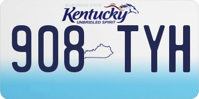 KY license plate 908TYH
