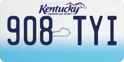 KY license plate 908TYI