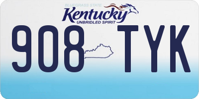 KY license plate 908TYK