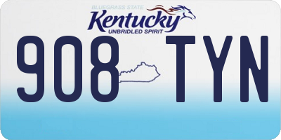 KY license plate 908TYN
