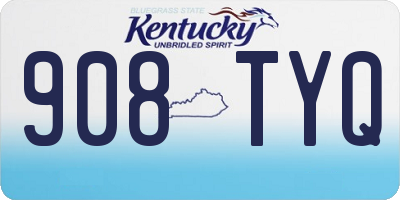 KY license plate 908TYQ