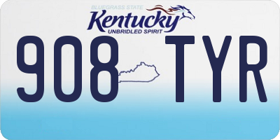 KY license plate 908TYR