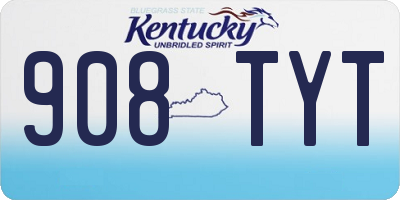 KY license plate 908TYT