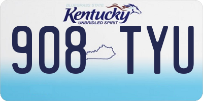 KY license plate 908TYU