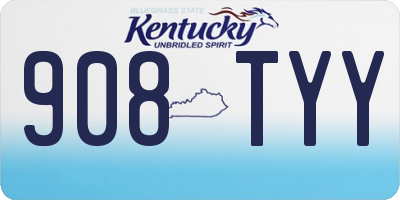 KY license plate 908TYY