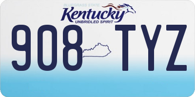 KY license plate 908TYZ
