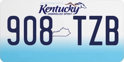 KY license plate 908TZB