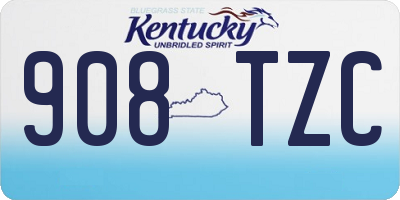 KY license plate 908TZC