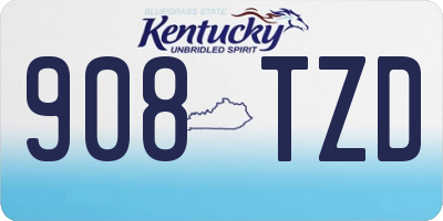 KY license plate 908TZD