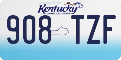 KY license plate 908TZF