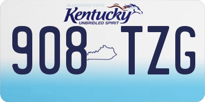 KY license plate 908TZG