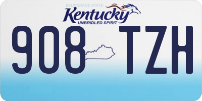 KY license plate 908TZH