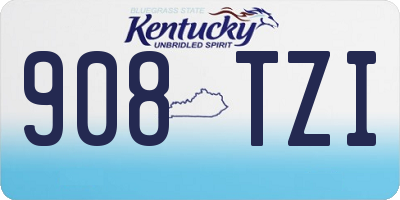KY license plate 908TZI