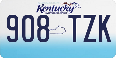 KY license plate 908TZK