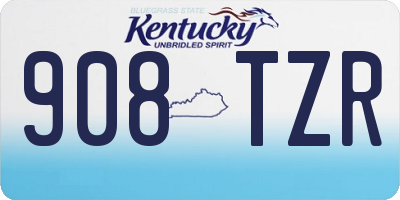 KY license plate 908TZR