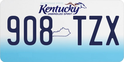 KY license plate 908TZX