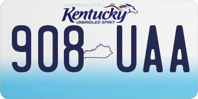 KY license plate 908UAA