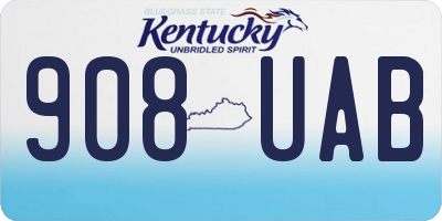 KY license plate 908UAB