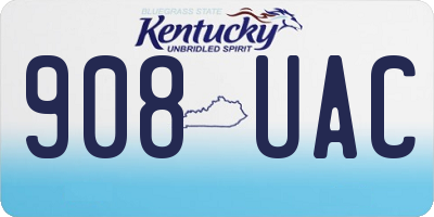 KY license plate 908UAC