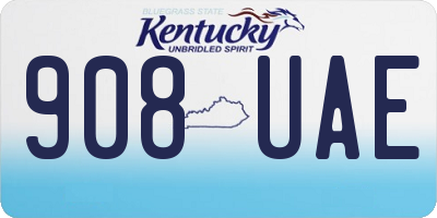 KY license plate 908UAE