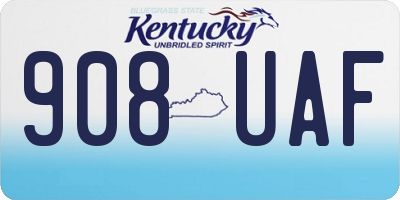 KY license plate 908UAF